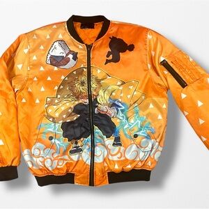 Men's Orange Anime-Inspired  Jacket